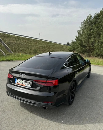 Audi A5 cena 118080 przebieg: 128500, rok produkcji 2017 z Nisko małe 379